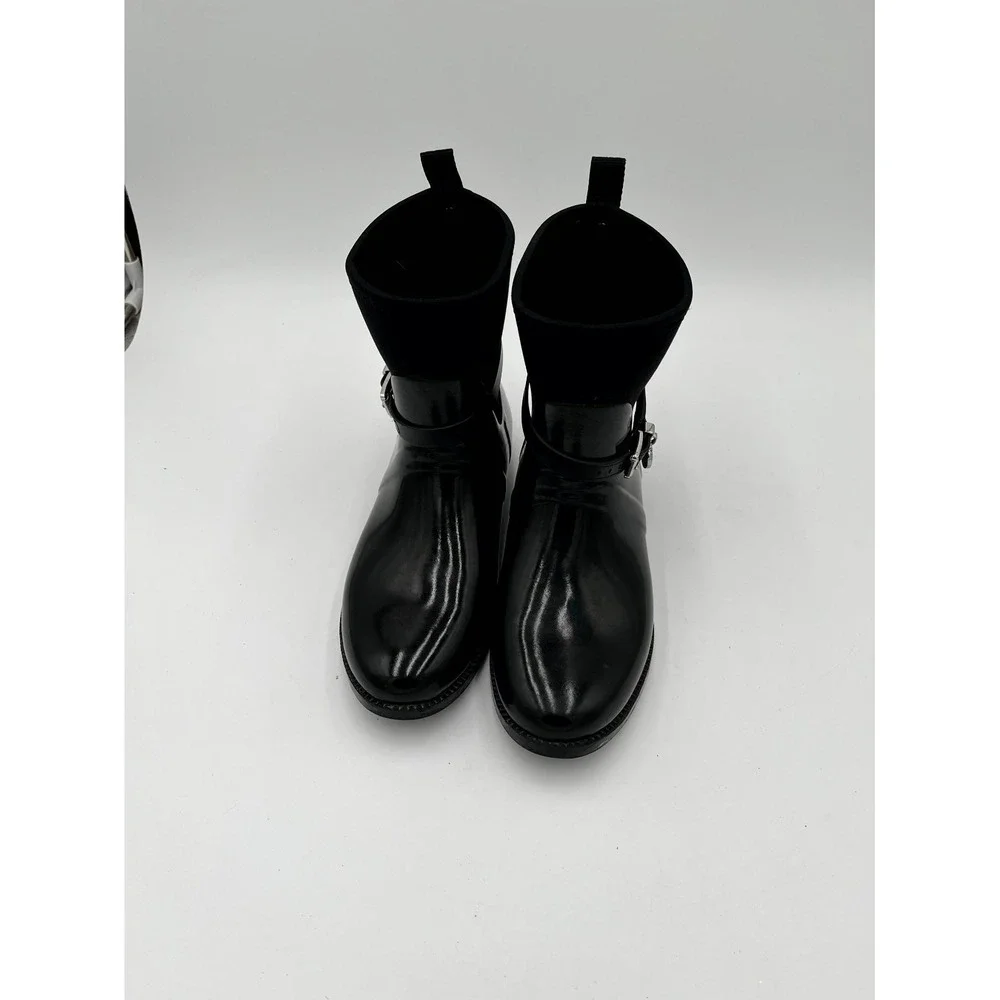 Michael Kors Fulton Harness Admiral Ankle Booties Womens 8 Black‎ Patent Leather